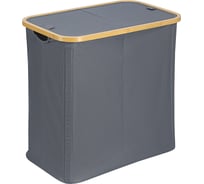 Корзина для белья с двумя отделениями Smart Solutions Neat Twin, 53,5x33x53 см, серая SS0000146