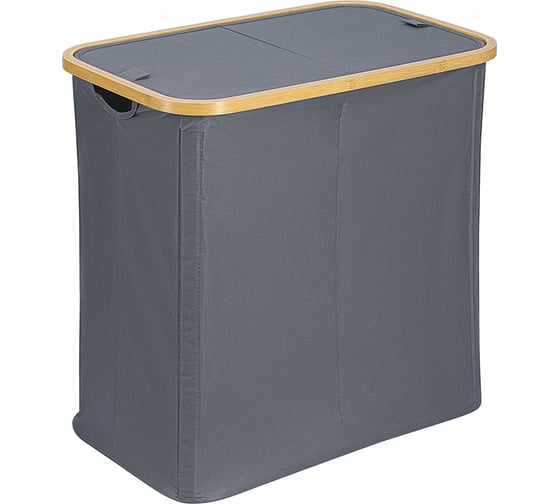 Корзина для белья с двумя отделениями Smart Solutions Neat Twin, 53,5x33x53 см, серая SS0000146 1