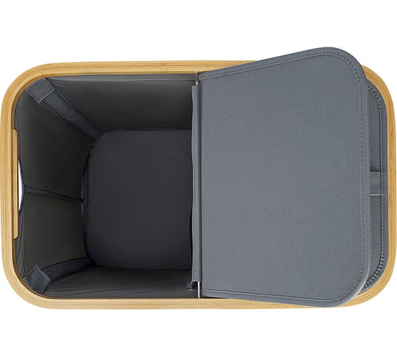 Корзина для белья с двумя отделениями Smart Solutions Neat Twin, 53,5x33x53 см, серая SS0000146