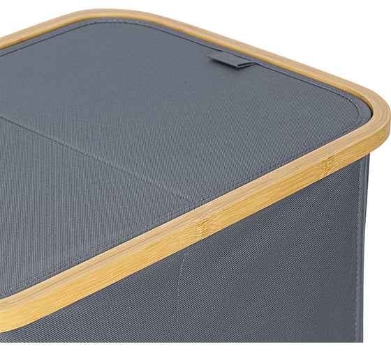 Корзина для белья с двумя отделениями Smart Solutions Neat Twin, 53,5x33x53 см, серая SS0000146