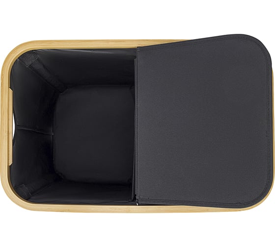 Корзина для белья с двумя отделениями Smart Solutions Neat Twin, 53,5x33x53 см, черная SS0000147