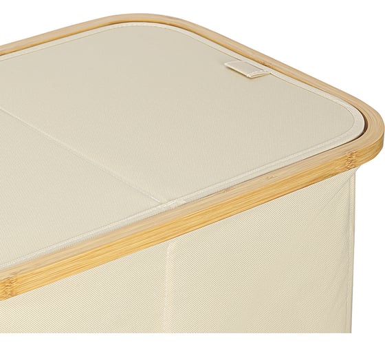 Корзина для белья с двумя отделениями Smart Solutions Neat Twin, 53,5x33x53 см, молочная SS0000145