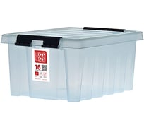 Ящик п/п Rox Box 415х300х195 мм с крышкой и клипсами, 16 л. Прозрачный 18704