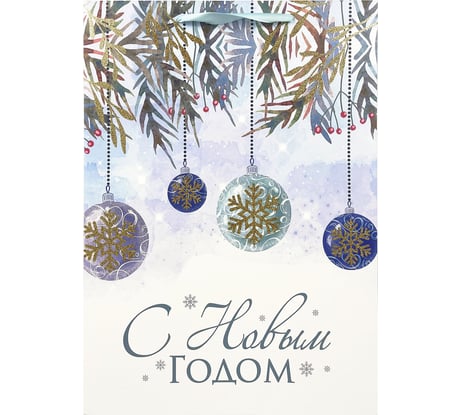 Пакет подарочный Золотая сказка 1штука новогодний 33x13x45см, Artpaper XL, ассорти 592129