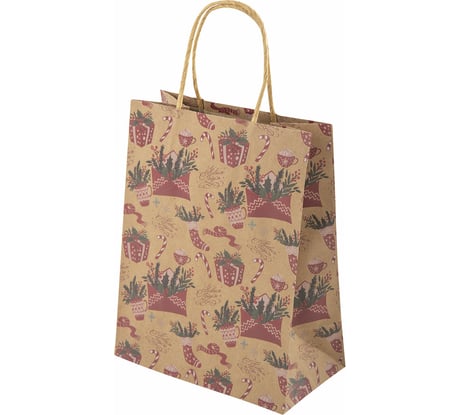 Пакет подарочный Золотая сказка КОМПЛЕКТ 10 штук новогодний 18x10x23см, Письмо Деду Морозу, 592127