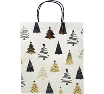 Пакет подарочный Золотая сказка 1штука новогодний 26x32x13см, Kraft Large, ассорти 592132