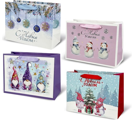 Пакет подарочный Золотая сказка НАБОР 4 штуки новогодний 27x20x11см, Artpaper Wide 1 592118