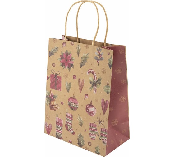 Пакет подарочный Золотая сказка 1штука новогодний 18x10x23см, Kraft Medium, ассорти 592124