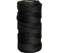 Шнур полиэфирный вязаный truEnergy без сердечника, 3 мм, оливково-черный, бобина 50 м 12826
