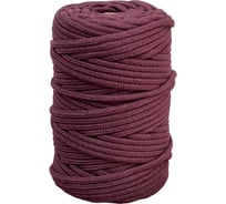 Шнур хлопковый плетеный truEnergy без сердечника, 4 мм, бордовый, бобина 50 м 12646