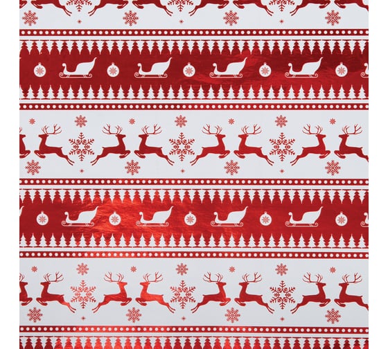 Бумага упаковочная Золотая сказка новогодняя НАБОР 3 шт "HoHo XMAS", С ЭФФЕКТАМИ, 70x100см, , 592191