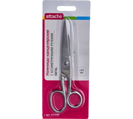 Ножницы Attache Metal 155 мм, цельнометаллические, остроконечные 843586