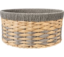 Корзина стеллажная "Колос" HANDY HOME, Д375 Ш375 В180, бежевый, серый Sun-02 L