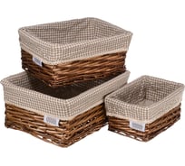 Набор стеллажных корзин Natural House "Плетенка", коричневый, 3 шт. L,M,S EW-91LM-set