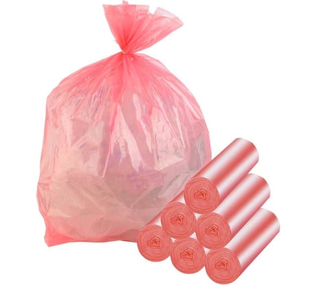 Мешки для мусора с ароматом клубники (120 шт/6 роликов по 20 шт; 30 л; 50х60 см; размер M) HOMSU HOM-1295