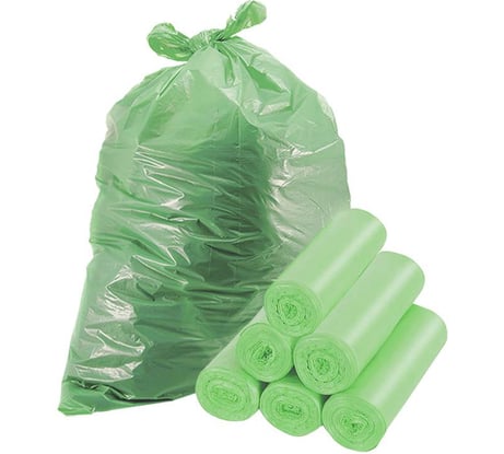 Мешки для мусора биоразлагаемые с ручками (120 шт/6 роликов x 20 шт; 50 л; 52х60 см; размер L) HOMSU HOM-1292