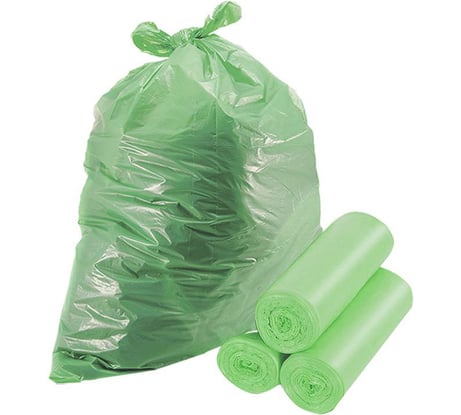 Мешки для мусора биоразлагаемые с ручками (60 шт/3 ролика по 20 шт; 30 л; 50х62 см; размер M) HOMSU HOM-1289