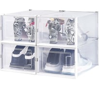 Коробка для хранения обуви большого размера HOMSU Premium набор из 4 шт 25x18.7x35 HOM-1135