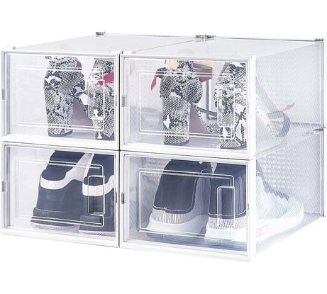 Коробка для хранения обуви большого размера HOMSU Premium набор из 4 шт 25x18.7x35 HOM-1135