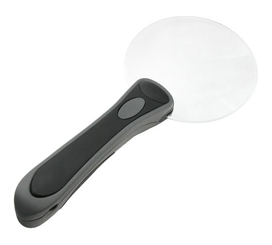 Лупа Veber MG2B-3 диаметр 90 мм, 2,5х, с LED подсветкой, футляр 22678