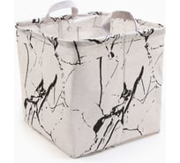 Текстильная корзина Доляна "Гранит", цв. белый, 32х32х32 см 10511362