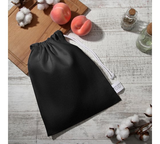 Мешочек текстильный Этель Home collection black27x34 см, 45%лён, 55%хл 10609976