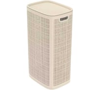 Корзина для белья "КОМПАНИЯ ФОРТОН" узкая, с крышкой, сборная, 100 л, слоновая кость ВИ131