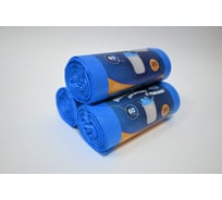 Мешки для мусора УПАКОВКА XXI ВЕКА 60 л, завязки "Ушки", 20 шт/рул, 3 рул/юн, голубые (60 шт/юнит) МУ-039