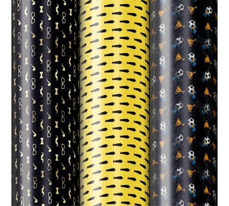 Упаковочная мелованная бумага Золотая сказка 3 шт., Man Style, 70х100 см, 3 дизайна 592064