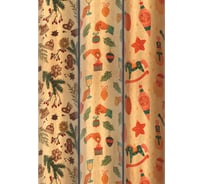 Новогодняя упаковочная бумага Золотая сказка 3 шт., Christmas Kraft, 70х100 см, 3 дизайна 592056