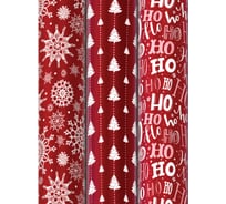 Новогодняя упаковочная бумага Золотая сказка 3 шт., Red Collection, 70х100 см, 3 дизайна 592057