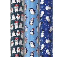 Новогодняя упаковочная бумага Золотая сказка 3 шт., Snow Fun, 70х100 см, 3 дизайна 592060