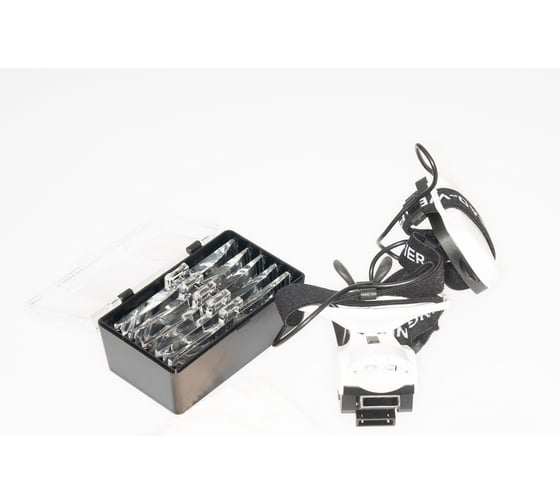 Налобная лупа Pro Legend 6х, с подсветкой, 2LED, белая PL4476