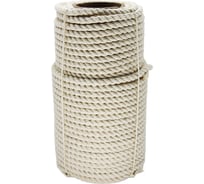 Хлопковая крученая декоративная веревка truEnergy 6 мм, бобина 50 м 12446