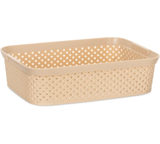 Корзина для хранения HOBBY LIFE DIAMOND латте, 17.5х24.5х6.5 см HL041268L 1
