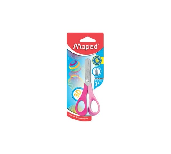 Ножницы MAPED Vivo 3D 120 мм, для левши, закругленные, ассорти 232008