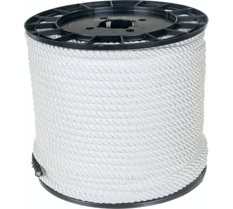 Полипропиленовый канат АзотХимФортис тросовой свивки 8 мм 100 м белый 73617