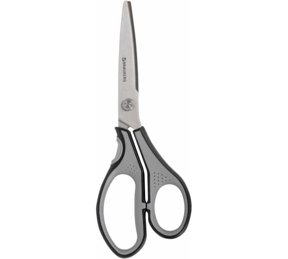 Ножницы BRAUBERG SUPER, 210 мм, серо-черные, 2-х сторонняя заточка 237296