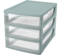 Органайзер Econova формат А4, 3 ящика, 260х368х265 мм, светло-голубой 433223931