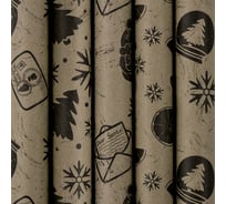 Бумага упаковочная 50 шт в упаковке Золотая сказка новогодняя 70*100см "Kraft Collection" 5 дизайнов 80г/м2  591585