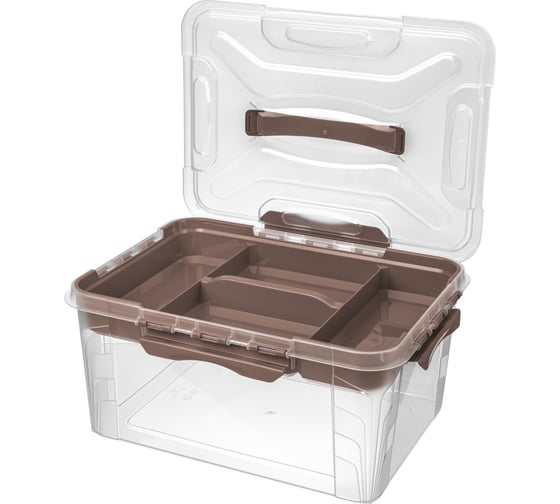 Универсальный ящик Econova Grand Box с замками и вставкой- органайзером, 15,3 л 433224414