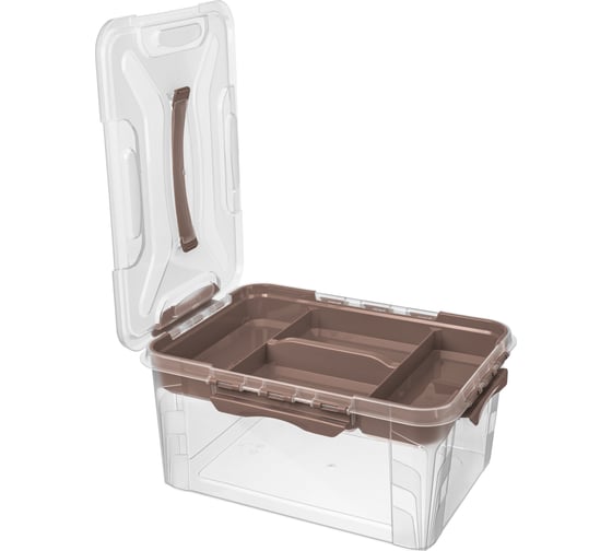 Универсальный ящик Econova Grand Box с замками и вставкой- органайзером, 15,3 л 433224414