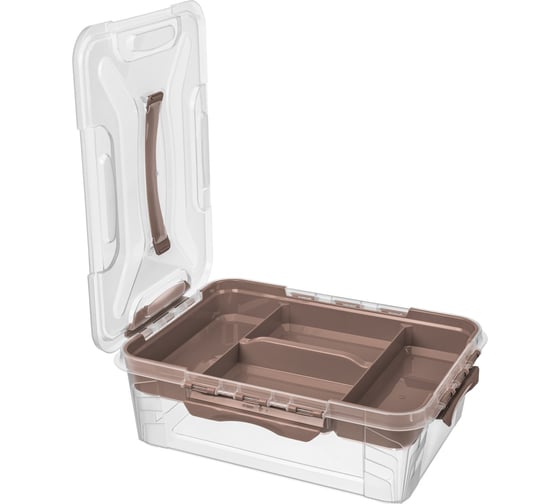 Универсальный ящик Econova Grand Box с замками и вставкой-органайзером, 10 л 433224314