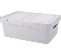 Универсальный ящик Econova Luxe с крышкой, 380х276х140 мм, 12 л светло-серый 433205630