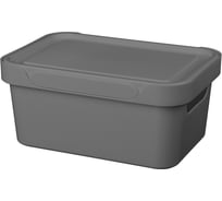 Универсальный ящик Econova Luxe с крышкой, 270х190х120 мм, 4,6 л серый 433205411