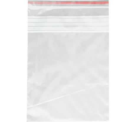 Пакет с замком зип-лок ЦИРКОН 10х12 см, 50 мкм, с полосой для надписи, 100 шт. ZIP101250L