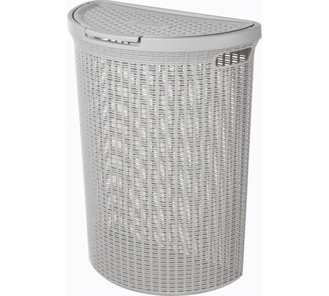 Корзина для белья Econova Eco Style 45 л, 460х265х610 мм светло-серый 431217630