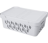 Универсальный ящик Econova Deluxe с крышкой, 380х276х140 мм, 12 л светло-серый 433205730