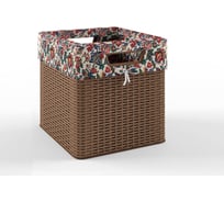 Плетеная корзина Элластик-Пласт с тканевым мешком коричневая ЭП 582495