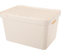 Универсальный ящик Econova Luxe с крышкой, 380х276х220 мм, 18 л бежевый 433205807